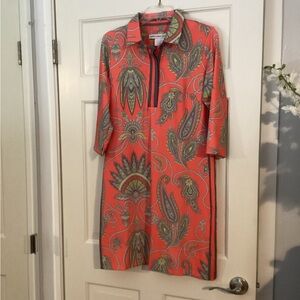 Gretchen Scott Designs Coral Paisley Dress